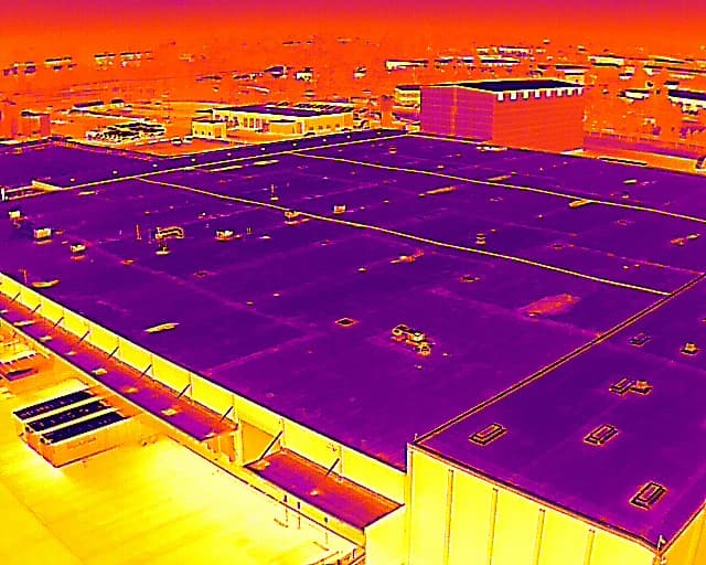Drone roof inspection in action